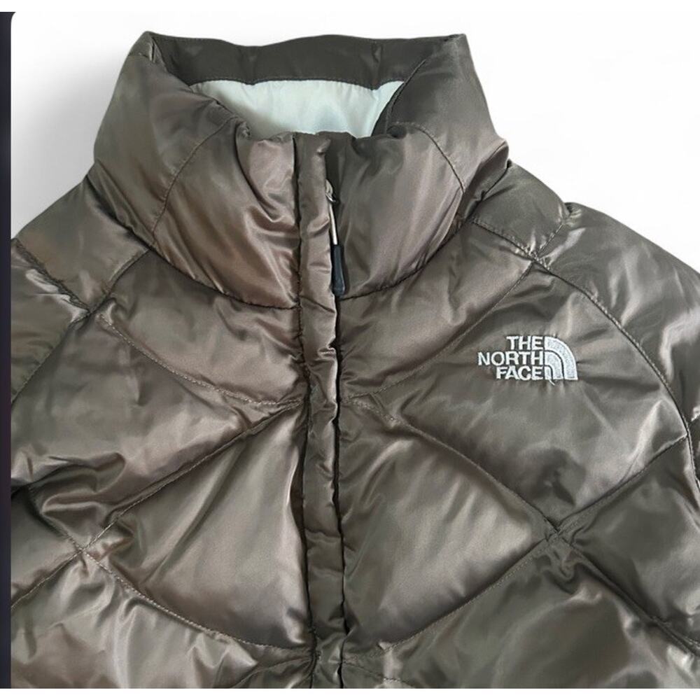 The North Face Women’s Olive Green 550 Goose Down Quilted Puffer Jacket Size S - Picture 4 of 10